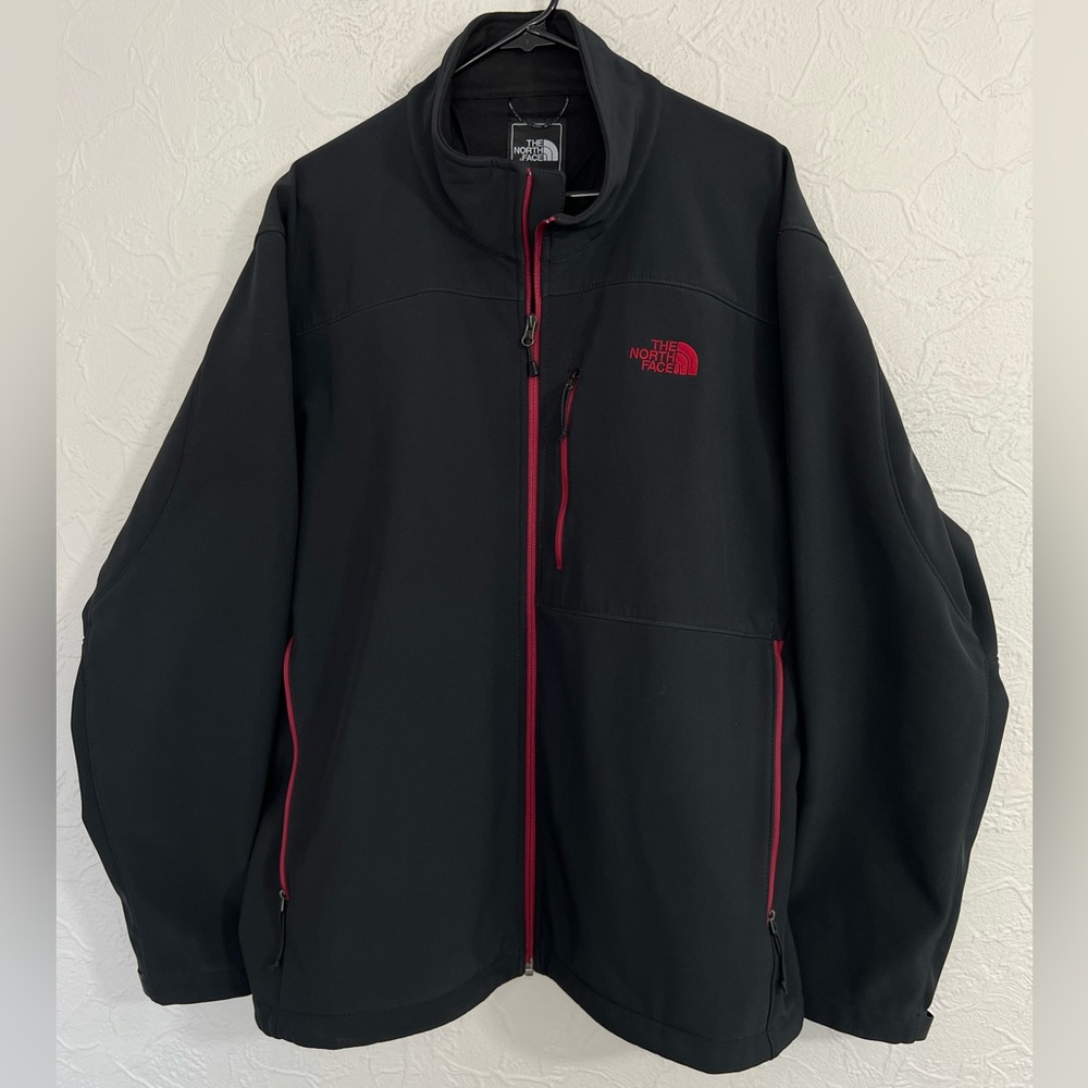 Mens The North Face Apex Bionic Jacket Size XXL Black Red LIKE NEW
